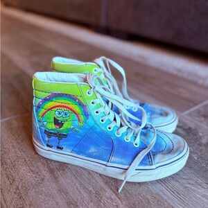 Vans SpongeBob SquarePants Sk8-Hi Blue Rainbow Shoes Men’s 5.5 Women’s 7